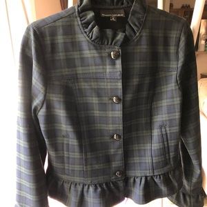 Banana Republic tartan plaid military jacket